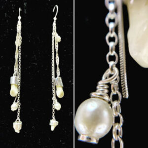 hand made bespoke earrings -silver baby teeth earrings