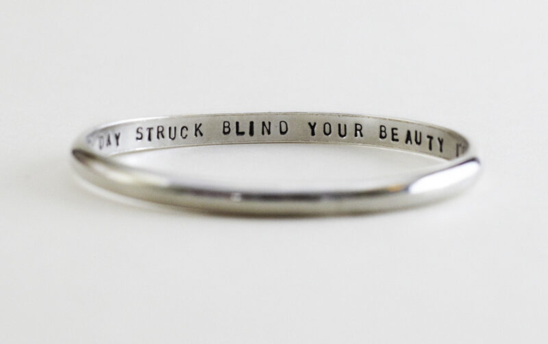 Silver Personalised Message Bangle message bangle