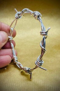 barb wire bangle polished medium