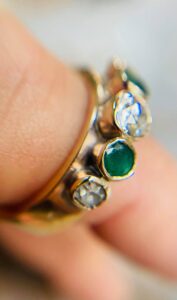emeralds and diamonds gold ring remake