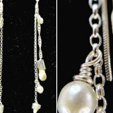 hand made bespoke earrings -silver baby teeth earrings